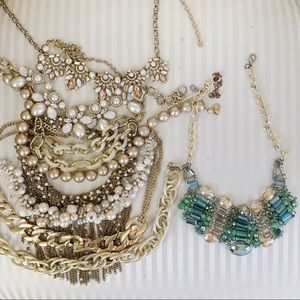 10 trendy necklaces. In decent condition